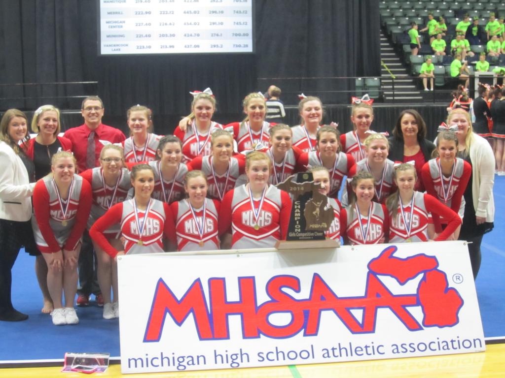 Michigan Center competitive cheer team edges Merrill for fourth