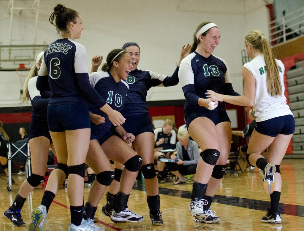 Heritage volleyball fights back in Game 1, tops Swan Valley in