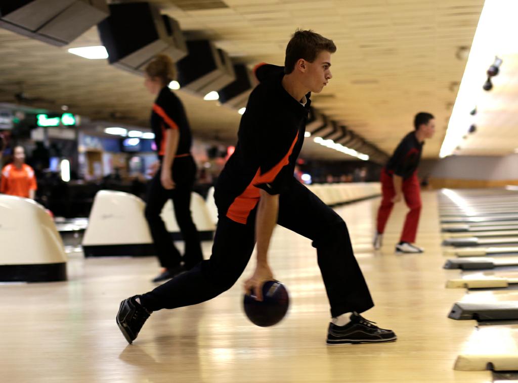 Jackson bowler Drake Csage, Jackson Northwest bowling coach Gerry