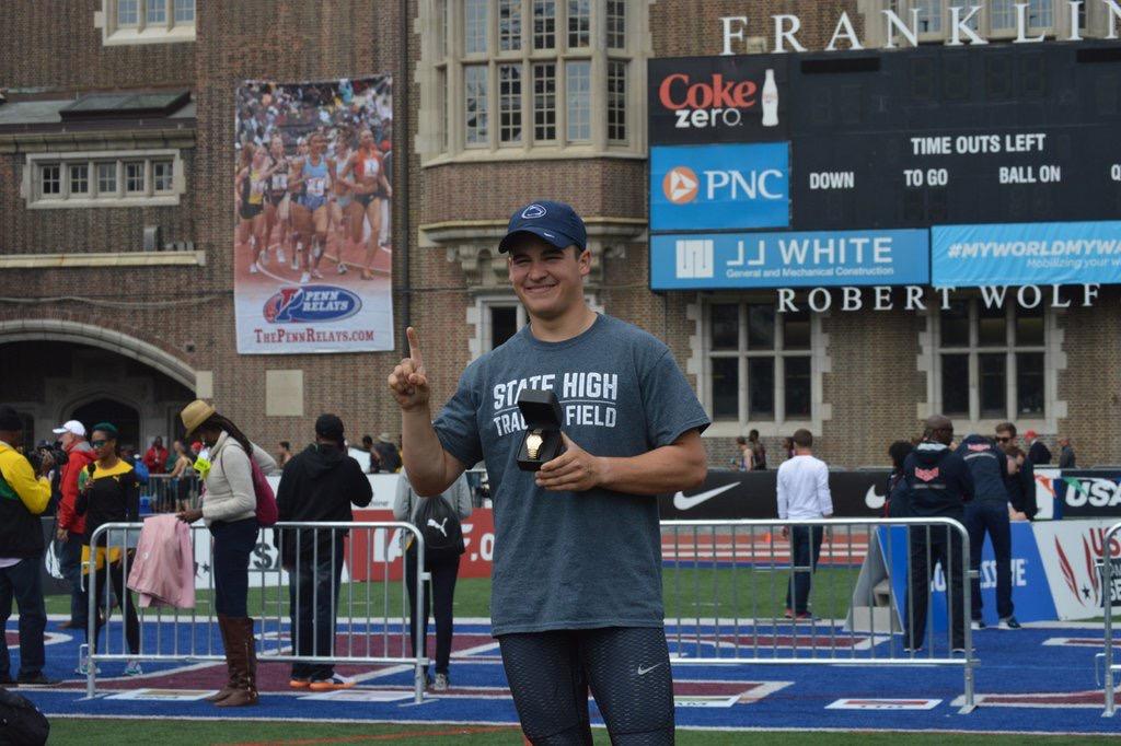 State College's Griffin Thompson hits state's best to win Penn Relays