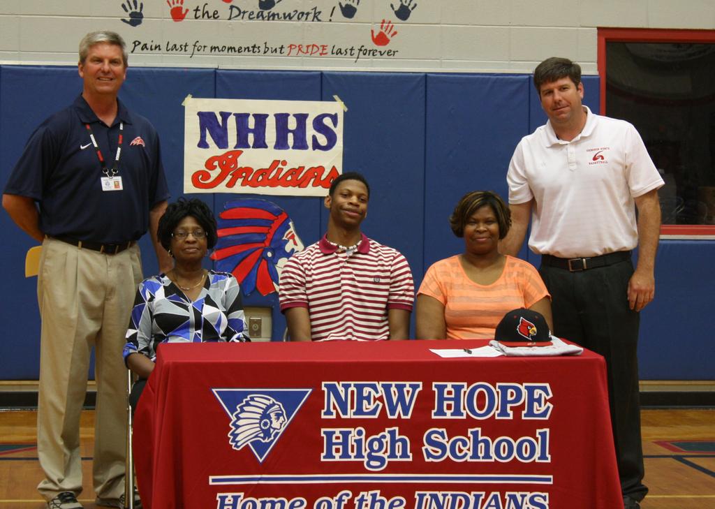 Boys Basketball New Hope post player Spencer Heathington signs with