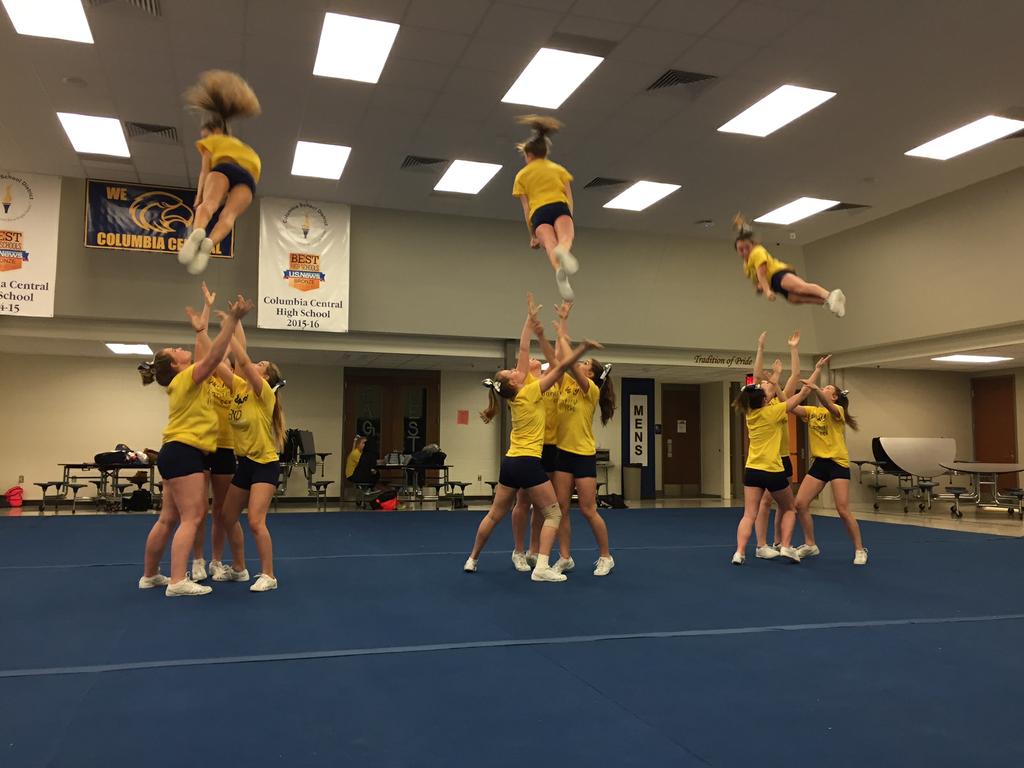 Young Brooklyn Columbia Central competitive cheer team eager to return